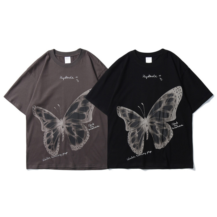 Butterfly printed short sleeve T-shirt