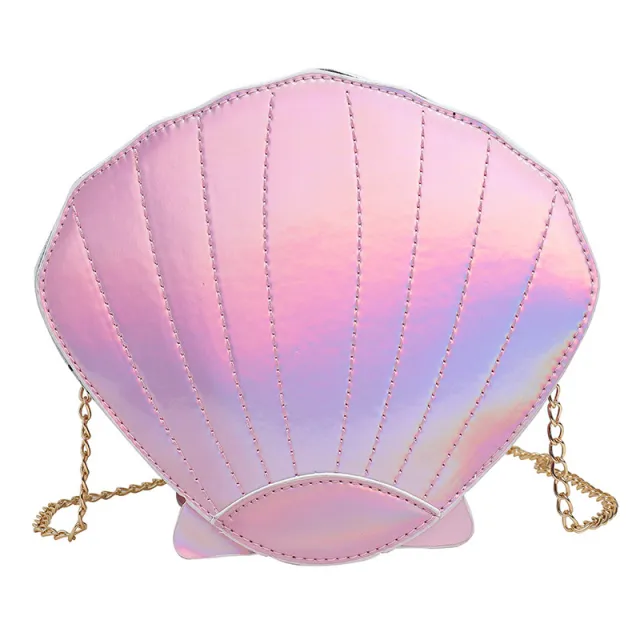 Laser shell diagonal shoulder chain bag Pink - Shop at LoveMi
