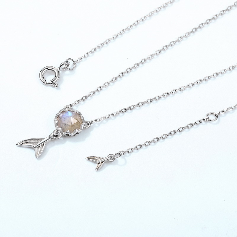 Mermaid Tail Natural Labradorite Necklace