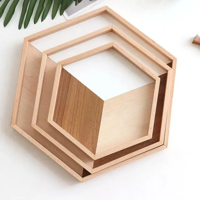 wooden tray wooden plate hexagon - Shop at LoveMi