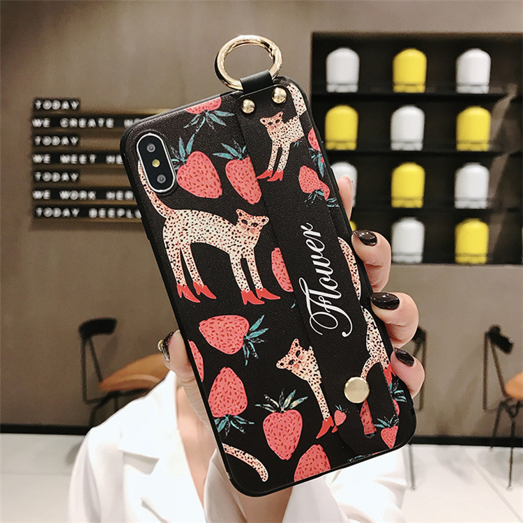 Wristband cartoon strawberry leopard phone case - Image 3