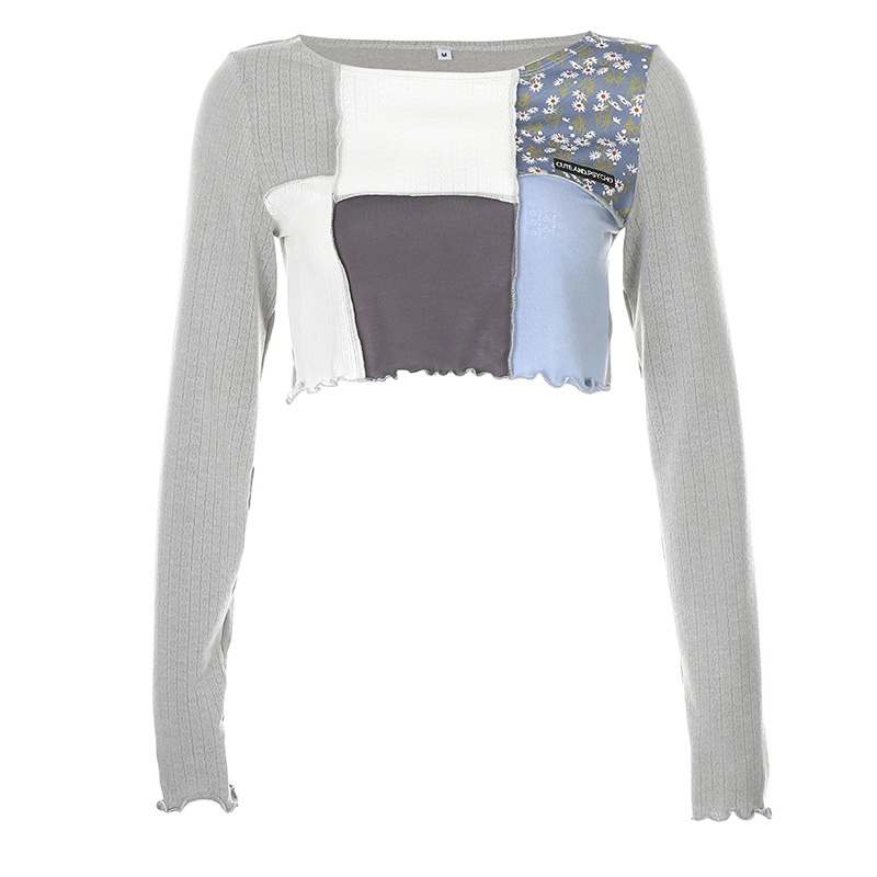 Stitching long sleeve T-shirt