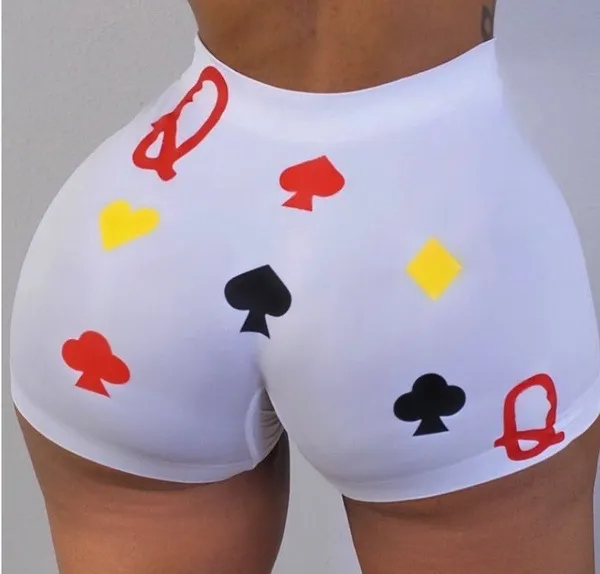 High-waisted shorts for exercise - White