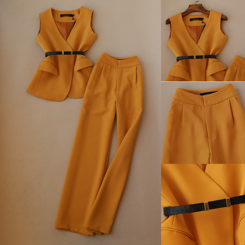 Two-piece thin wide-leg trousers