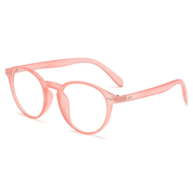 Double nail round frame anti blue glasses frame Pink - Shop at LoveMi