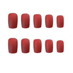 Finished manicure with false nails - Red - View 1