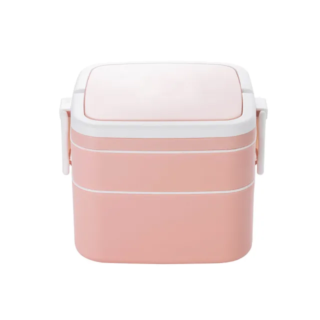 Double layer portable lunch box with lid bento box Pink - Shop at LoveMi