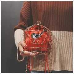 Handbag birdcage shoulder bag - Red - View 1