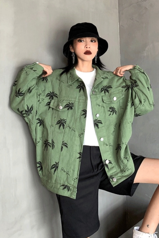 Maple Leaf Denim Long Sleeve Jacket