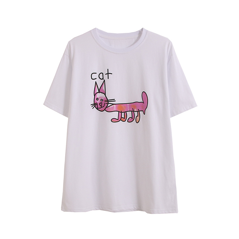Hand-painted cat t-shirt