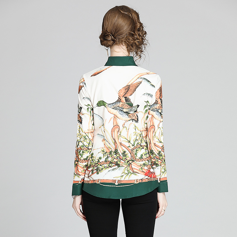 Women's lapel long sleeve shirt