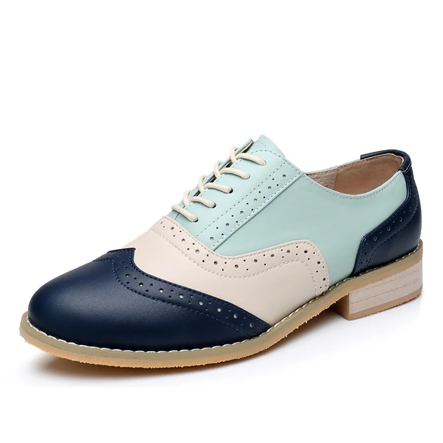 British style color matching shoes - Blue