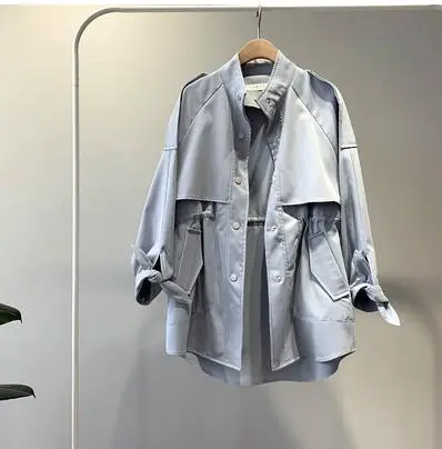 Casual women's trench coat Blue - Shop at LoveMi