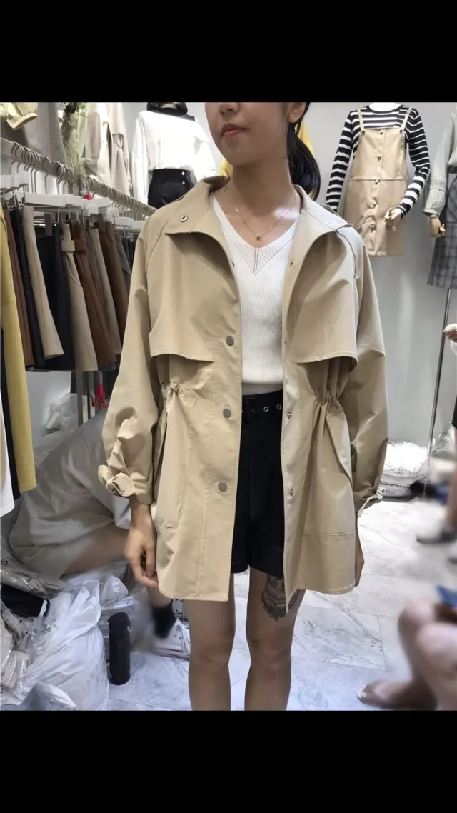 Casual women's trench coat Khaki - Shop at LoveMi