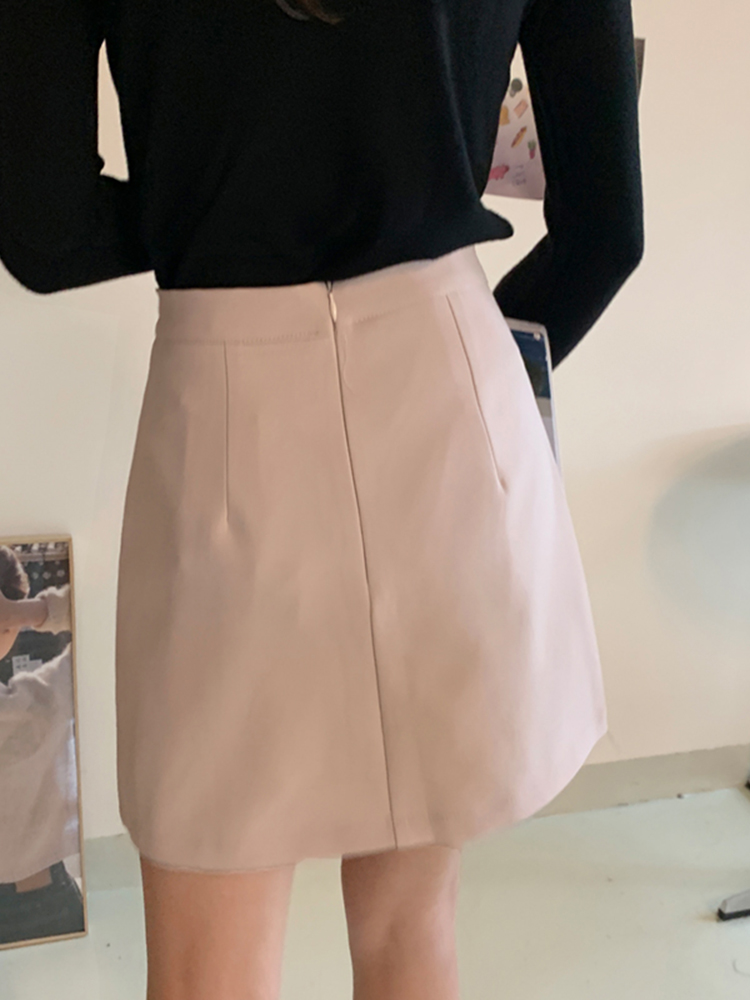 High waist split a-line skirt