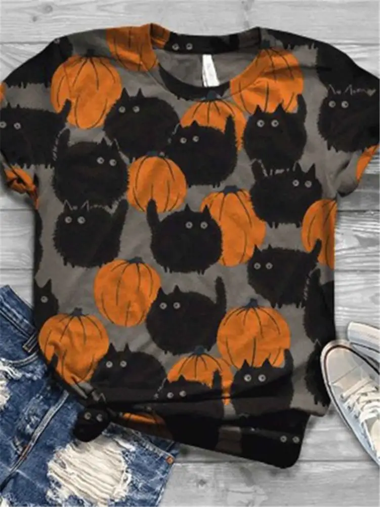 Halloween print short sleeve