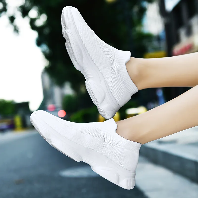 One-step stretch sock shoes - White