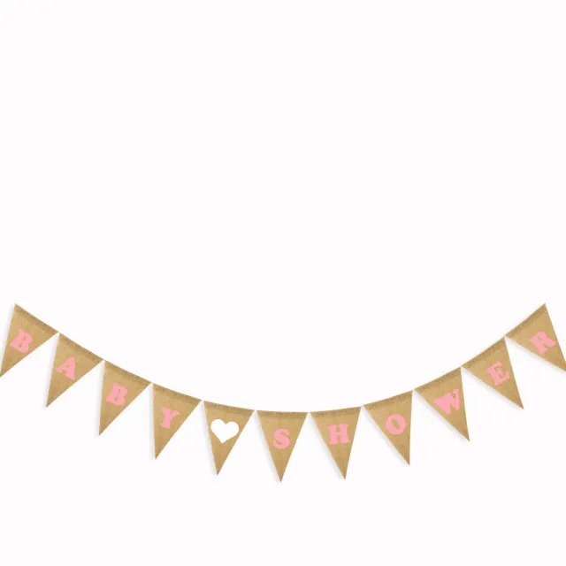 Party decoration linen pennants Pink - Shop at LoveMi