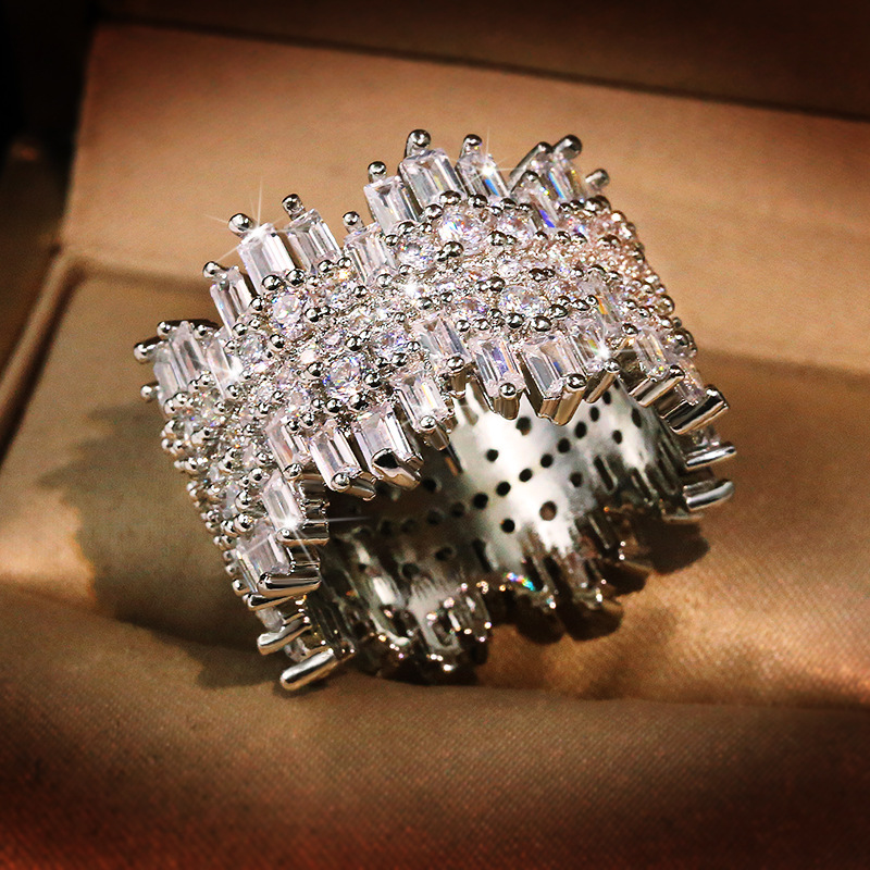 Encrusted zircon ring