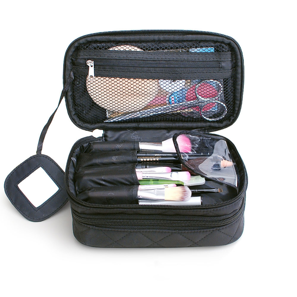 Double waterproof portable cosmetic bag