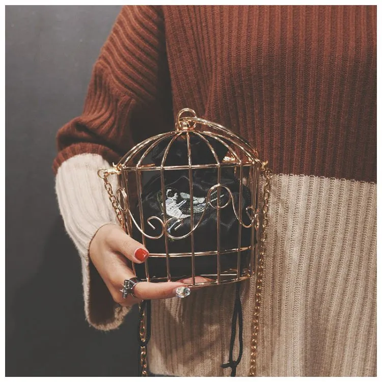Handbag birdcage shoulder bag - Black