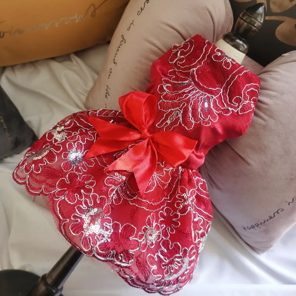Pet dog cat clothing - Red