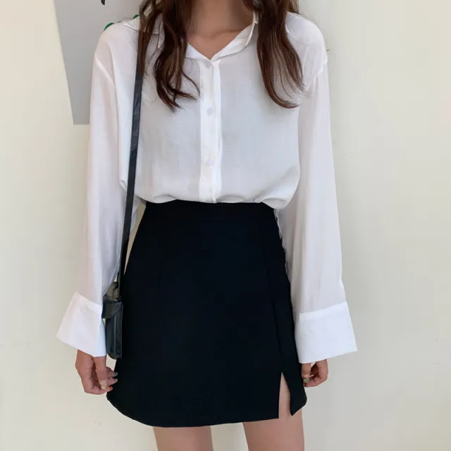 High waist split a line skirt Shirt - Shop at LoveMi