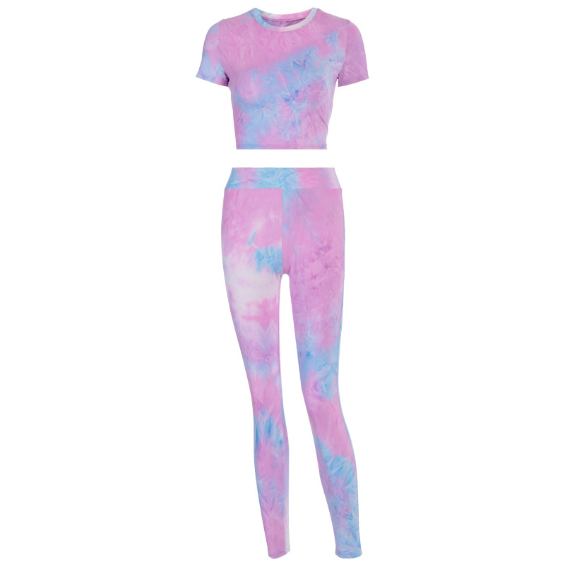 Tie-dye leisure sports fitness suit