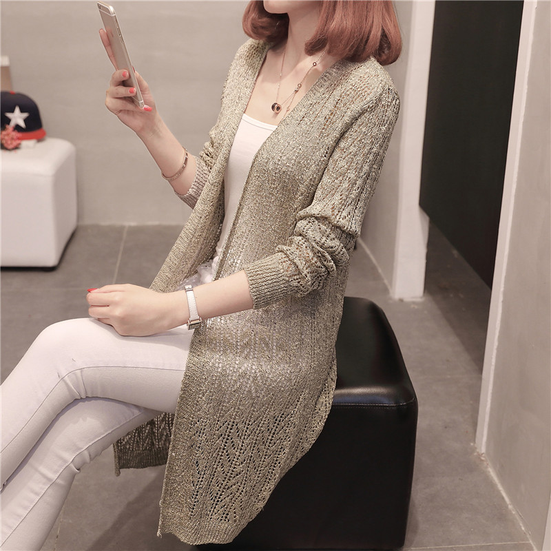 Ice silk sweater hollow sun protection jacket