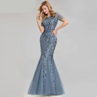 Temperament Mermaid Dress - Light Blue