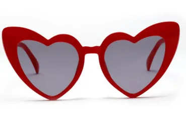 peach heart sunglasses - Red