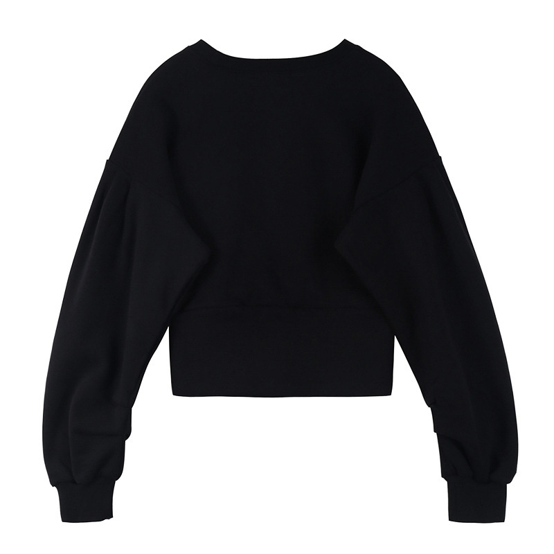 Women's lantern sleeve round neck sweater