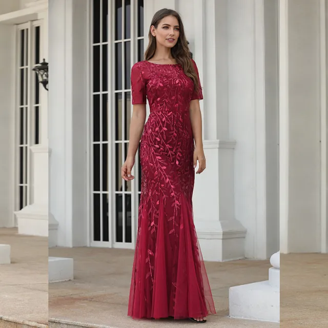 Temperament Mermaid Dress Wine Red - Shop at LoveMi