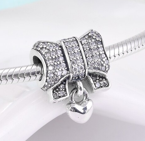 Bow Love Heart Fixed Necklace Pendant