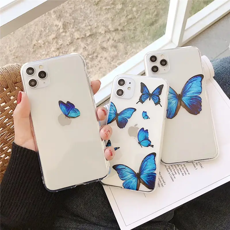 Blue butterfly phone case
