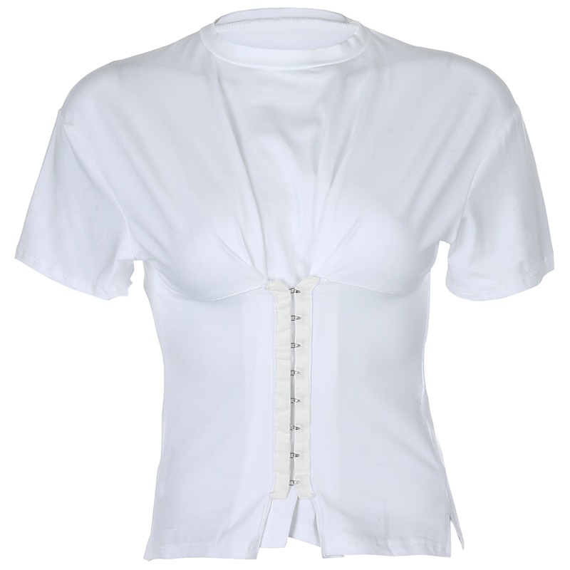 Solid color loose round neck women's clothing