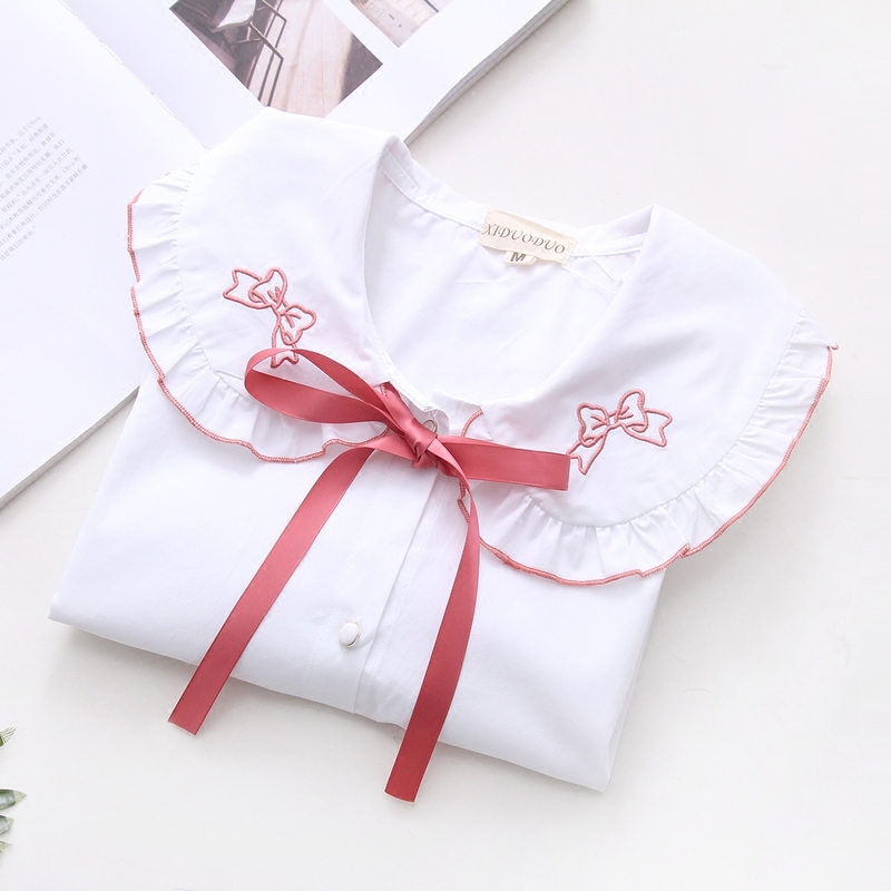 Doll collar shirt short sleeves