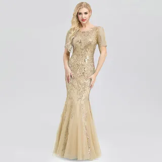 Temperament Mermaid Dress - Gold