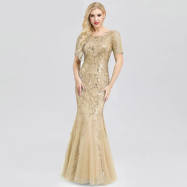 Temperament Mermaid Dress - Gold