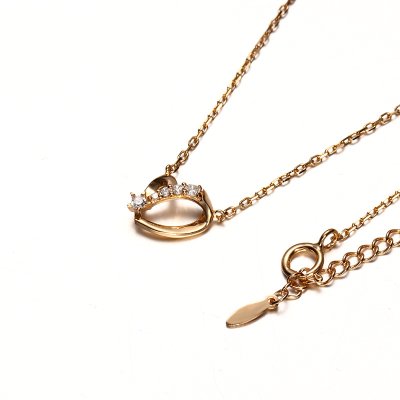 S925 heart-shaped zircon necklace