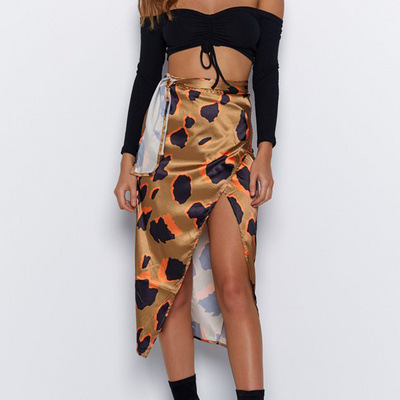 High waist lace skirt irregular slit lace skirt Yellow - Shop at LoveMi