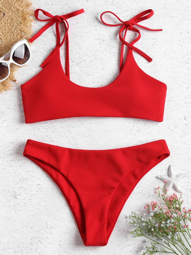 Sexy strapless low waist bikini Red - Shop at LoveMi