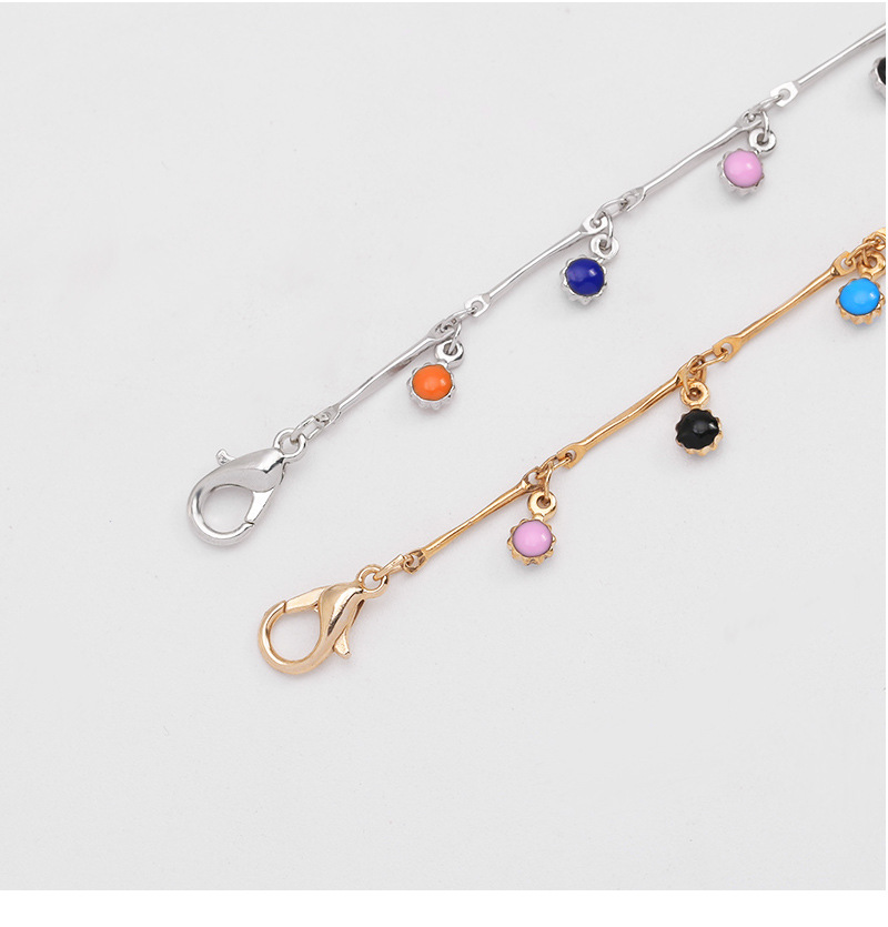 Multicolored small ball single layer necklace lock