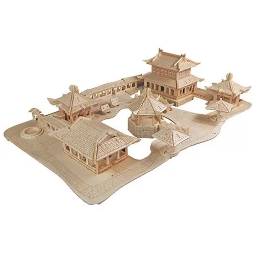 Wooden three-dimensional model assembly