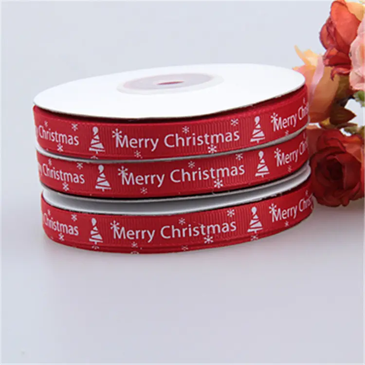 Christmas ribbon 1CM threaded small roll
