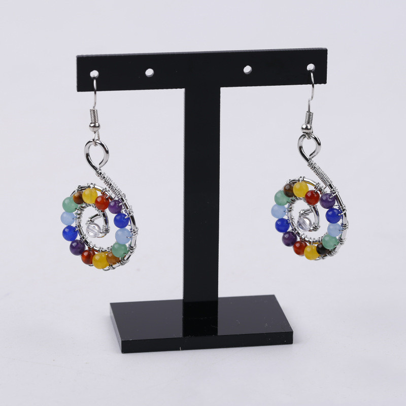 Natural Mixed Beads Colorful Stone Earrings