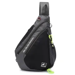 chest bag large waterproof cross-body men women backpack - Black - View 1