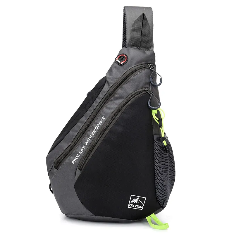 chest bag large waterproof cross-body men women backpack - Black