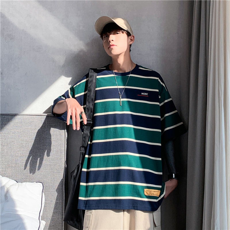 Summer loose striped short sleeve t-shirt