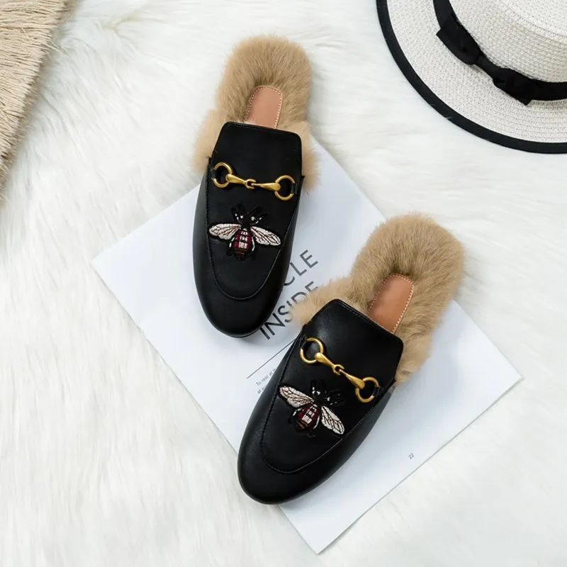 Wear flat bunny shoes in autumn and winter - Bee-35